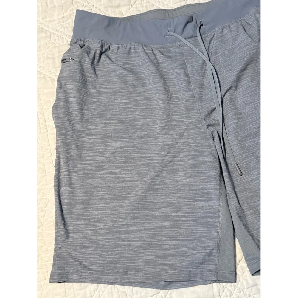 Lululemon THE Linerless Short Men Large Grey Heathered Training Gym Athletic